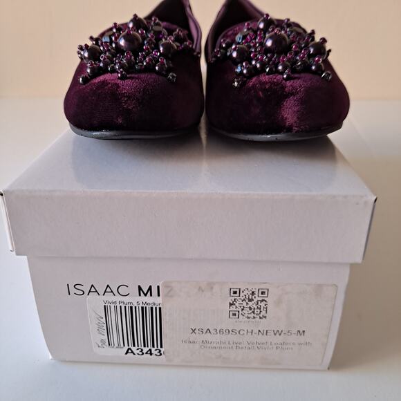 NWB Isaac Mizrahi Live! Velvet Loafers Ornament Detail Vivid Plum Women Size 5 M - Picture 14 of 14
